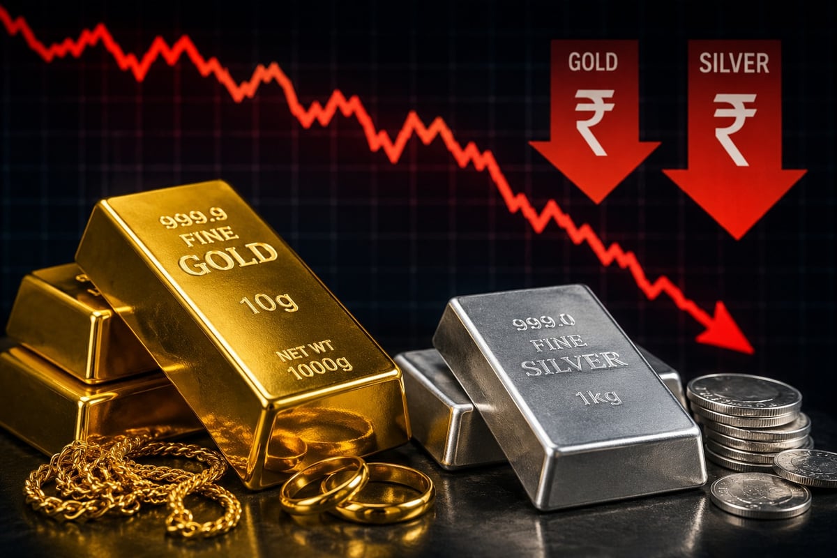 Gold Falls Below Recent Highs, Silver Slips to ₹2.18 Lakh per kg