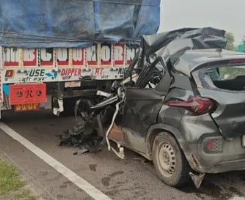 Tragic Accident in Rohtak: Speeding Car Crashes into Truck, Three Killed