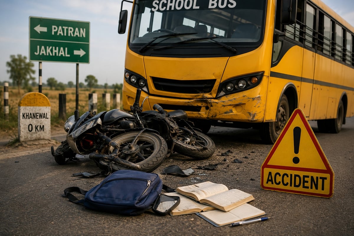 School Bus Hits Motorcycle in Patiala; Two Class 12 Students Killed 