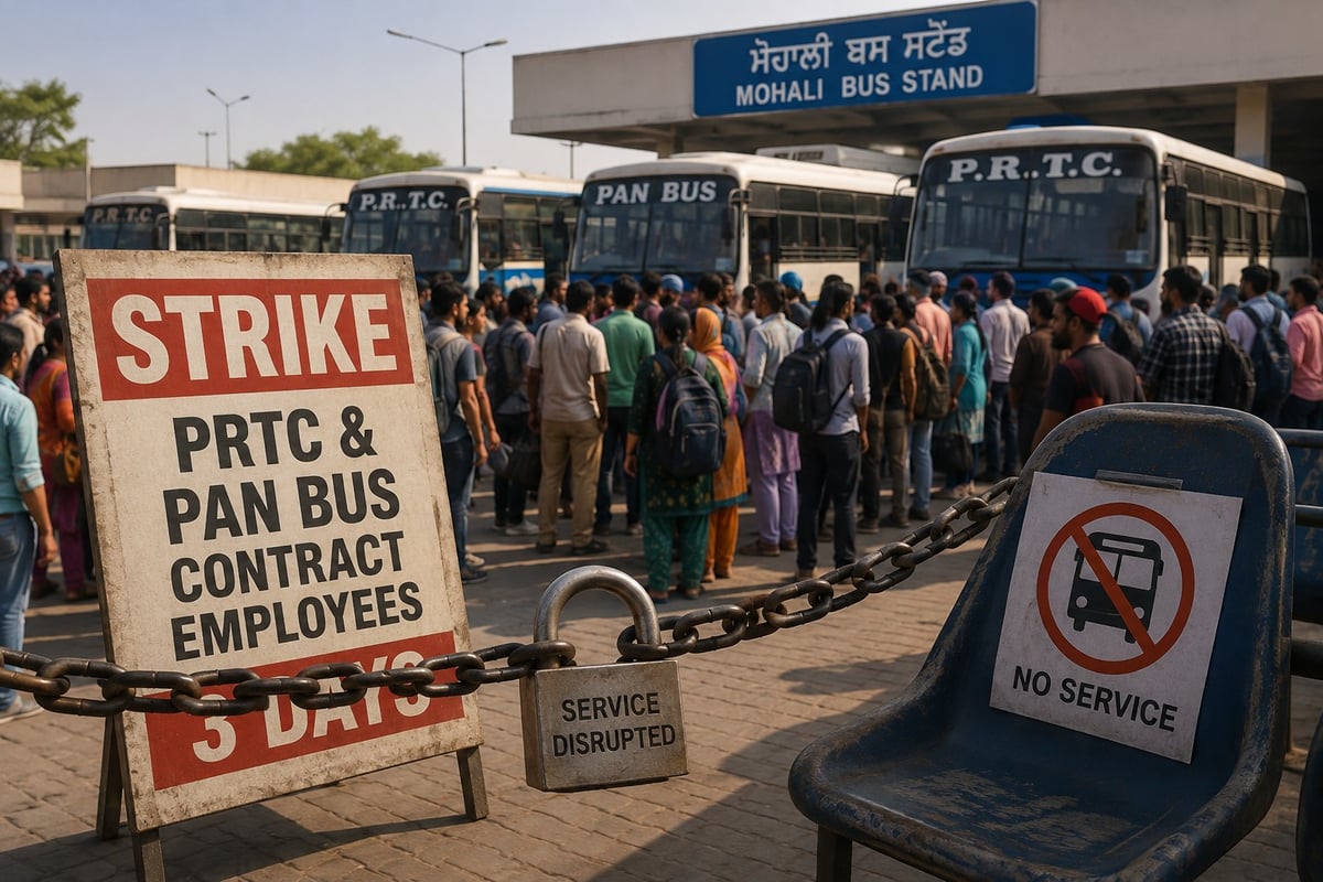 Three-Day Transport strike in Punjab disrupts Mohali commute, Private bus fares rise