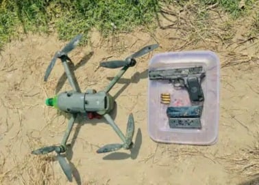 Pakistani drone carrying arms shot down in Punjab’s Fazilka; China-made pistol recovered