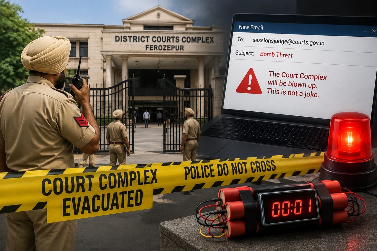 Bomb threat emails sent to Ferozepur and Zira courts, security tightened