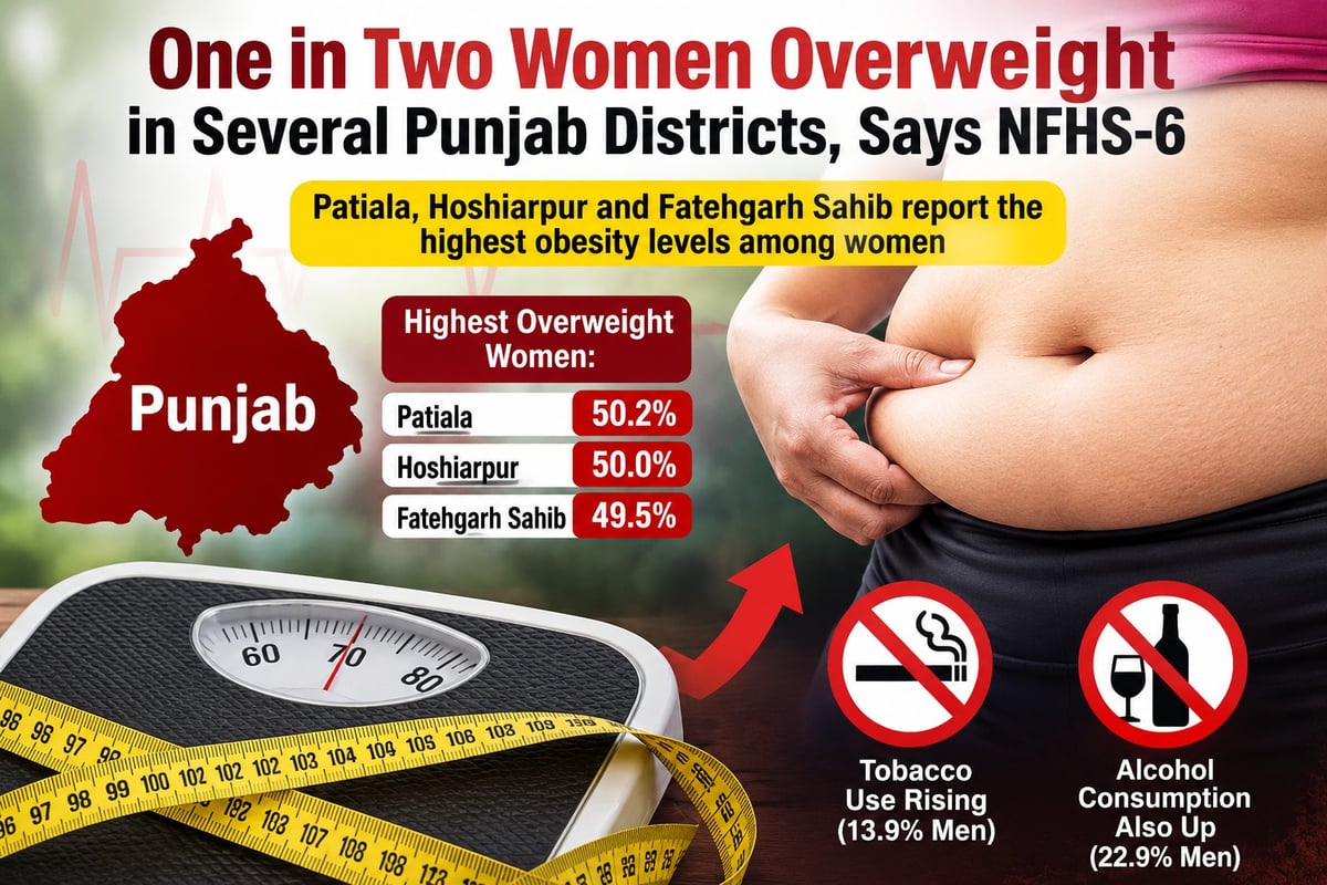 One in two women overweight in several Punjab districts, says NFHS-6