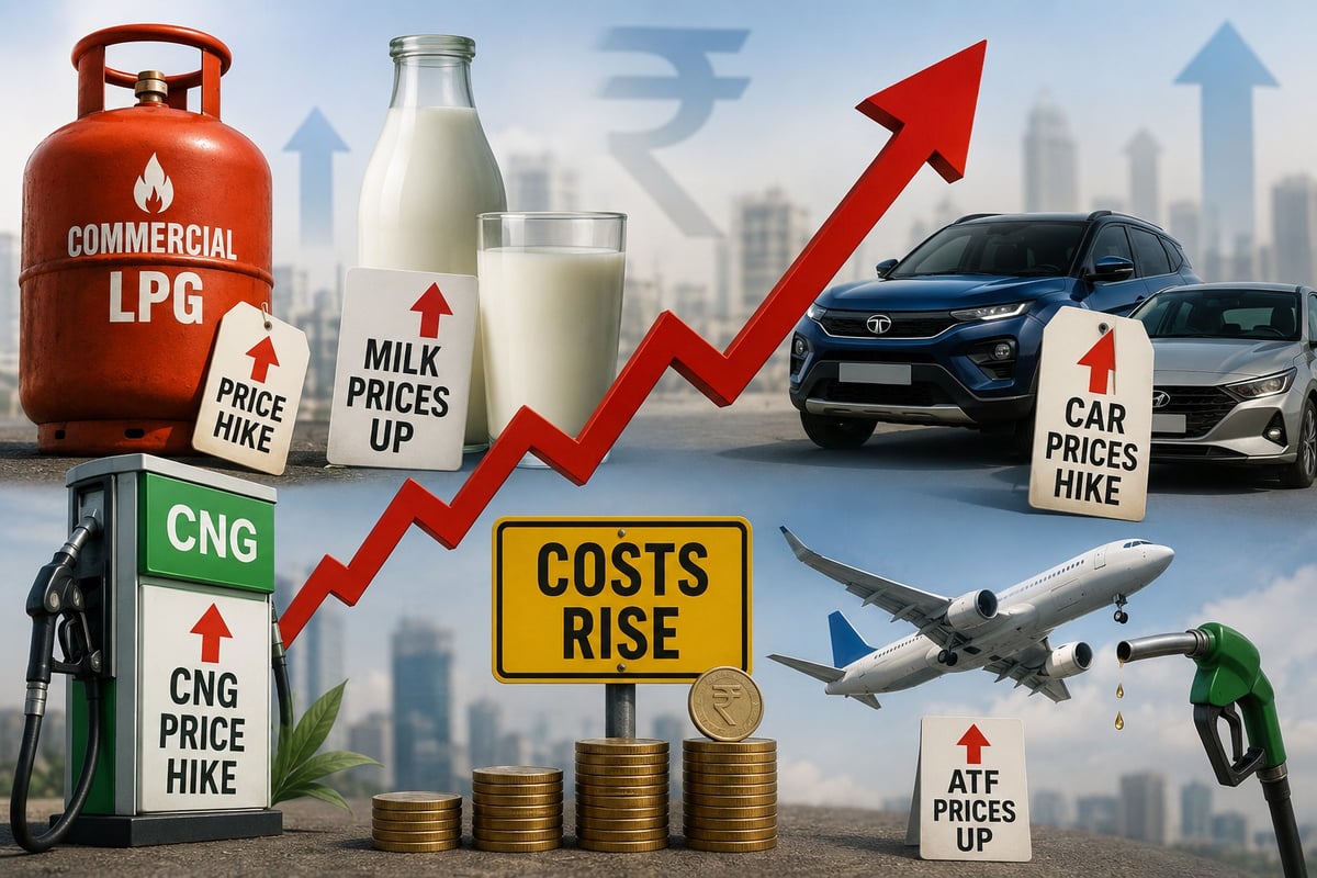 September 1 brings price hike wave: Commercial LPG, milk, CNG, cars and air travel costs rise