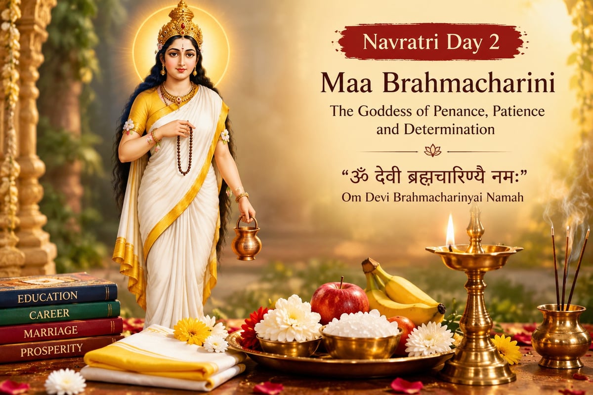 Navratri Day 2: worship Maa Brahmacharini for strength, patience and positivity