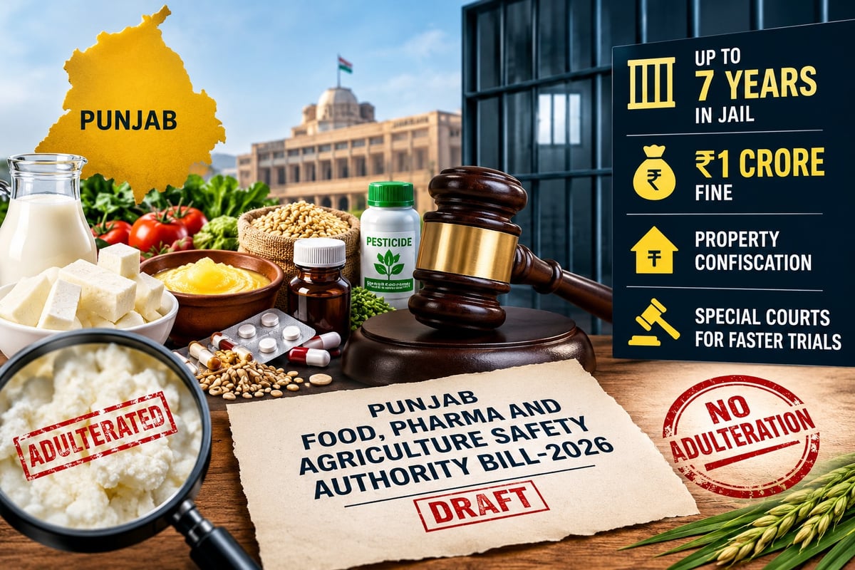 Up to 7 years in Jail, ₹1 crore fine proposed; Tough Anti-Adulteration bill plans in Punjab