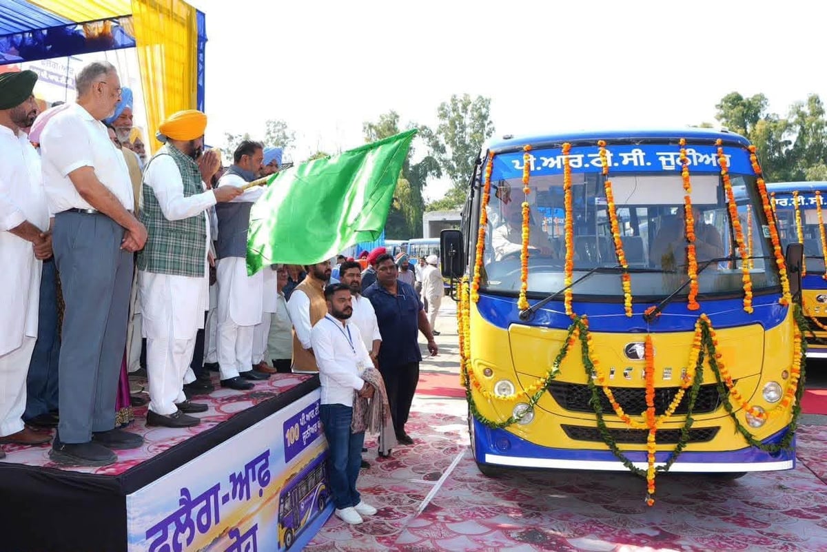 CM Bhagwant Mann flags Off 100 New Mini Buses to boost rural connectivity