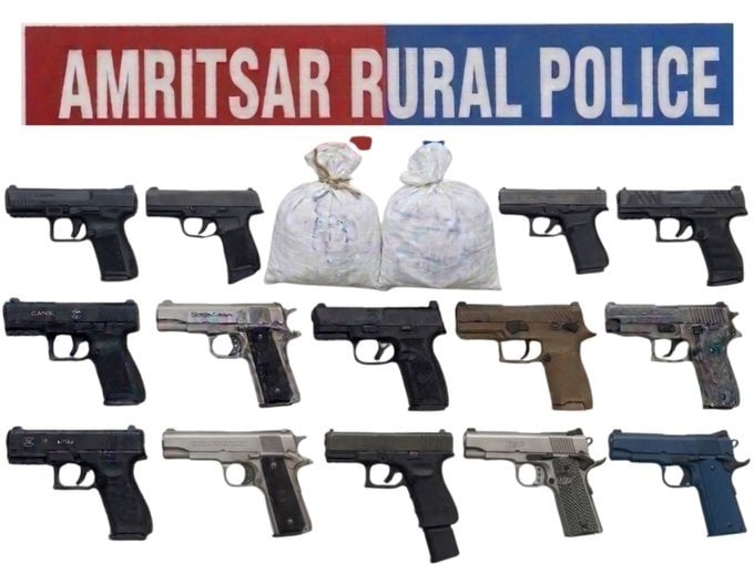 Amritsar Rural Police arrest 7, recover 14 pistols and 20 Kg heroin