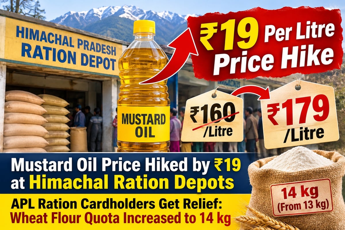 Mustard oil price hiked by ₹19 per litre at Himachal ration depots; Consumers to pay ₹179